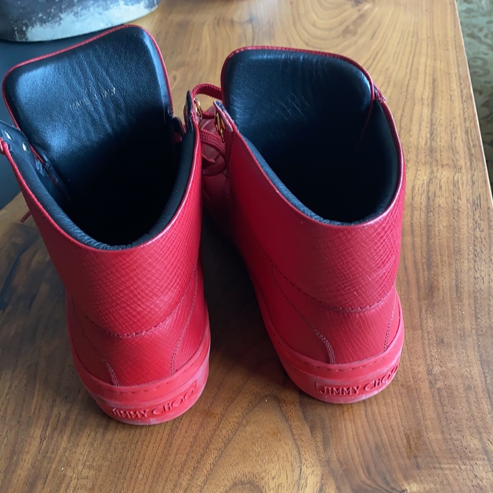 JIMMY CHOO High Top Leather Runners - Picture 4 of 7